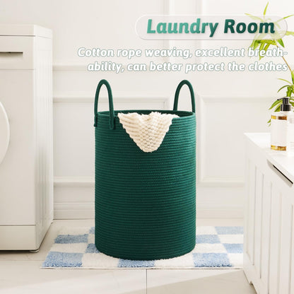 Artfeel Laundry Basket,Woven Cotton Rope Laundry Hamper,60L for Decor Storage of Dirty Clothes,Toys and Blankets in Bathroom,Baby Room and Living Room