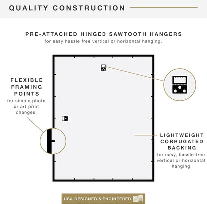 MCS Trendsetter 24x36 Poster Frame Black High-Gloss, Vertical & Horizontal Wall Hanging Large Picture Frame for Photos, Posters & Art Prints (1-Pack)