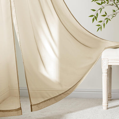 MIULEE White Sheer Curtains 84 Inches Long, 4 Panels Set, Light Filtering Rod Pocket Voile Drapes for Living Room and Bedroom, Airy Soft Fabric Window Treatments, 42 x 84 Inches