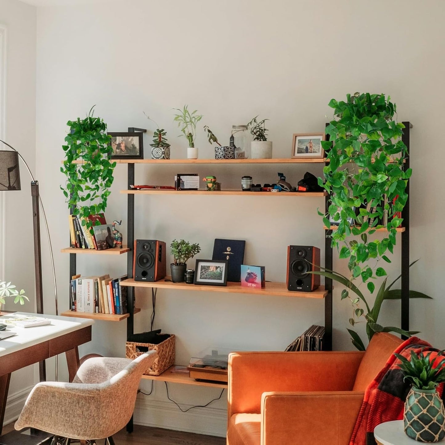 Fake Hanging Plants Vines(2pcs)for Room Decor, Artificial Ivy Greenery Garlands for Home Bedroom Living Aesthetic Kitchen Office Wall Patio Bookshelf,Indoor,Outdoor Farmhouse Decorations(No flowerpot)