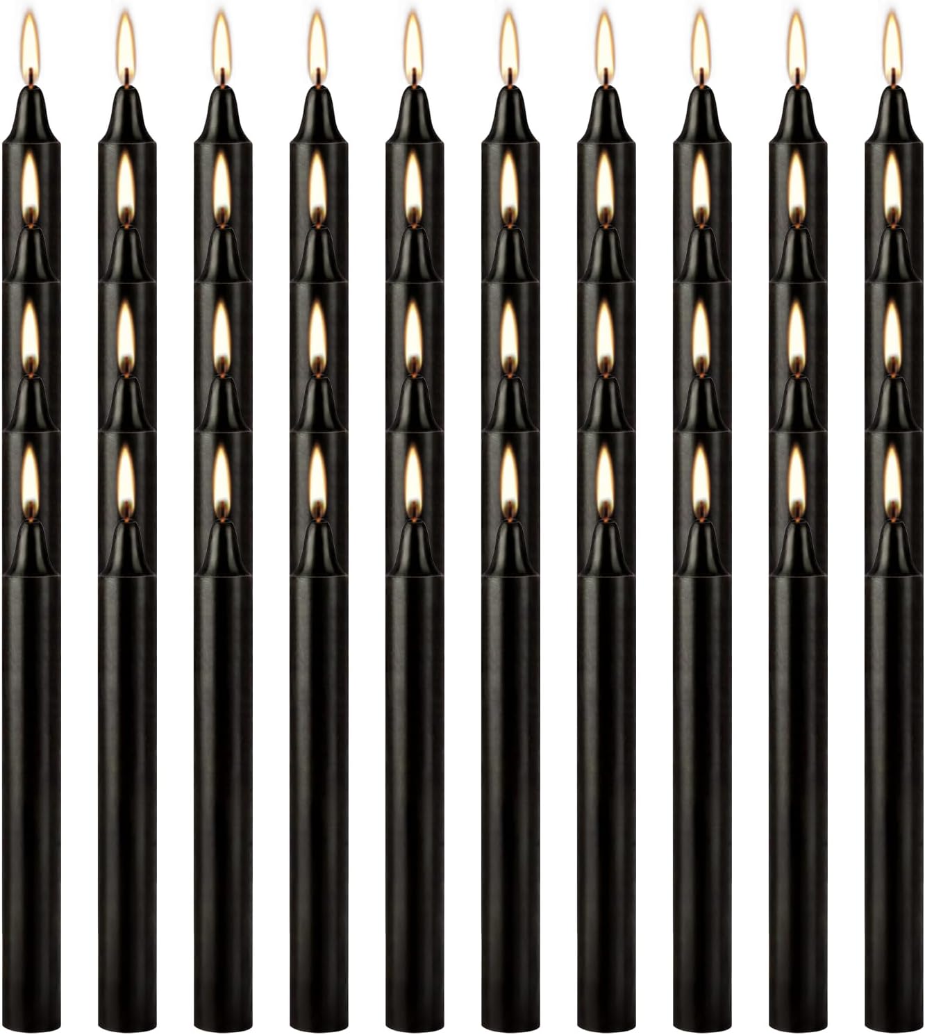 30-Pack 10-Color Taper Candles - 10 Inch Dripless & 10-Hour Burn｜Wedding/Birthday/Home Decor with Premium Wax