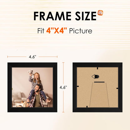 FIXSMITH 8x10 Picture Frame Set of 2, Photo Frame with HD Plexiglass, Display Pictures 5x7 with Mat or 8x10 Without Mat Multi Picture Frames Collage for Tabletop or Wall Display, Black