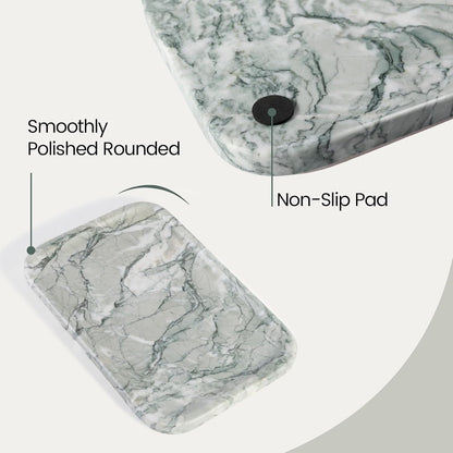 Marble Vanity Tray for Dresser Organizer, Travertine Bathroom Tray Countertop, Beige Decorative Serving Trays, Kitchen Sink Storage, Jewelry & Perfume Holder(Travertino Romano)