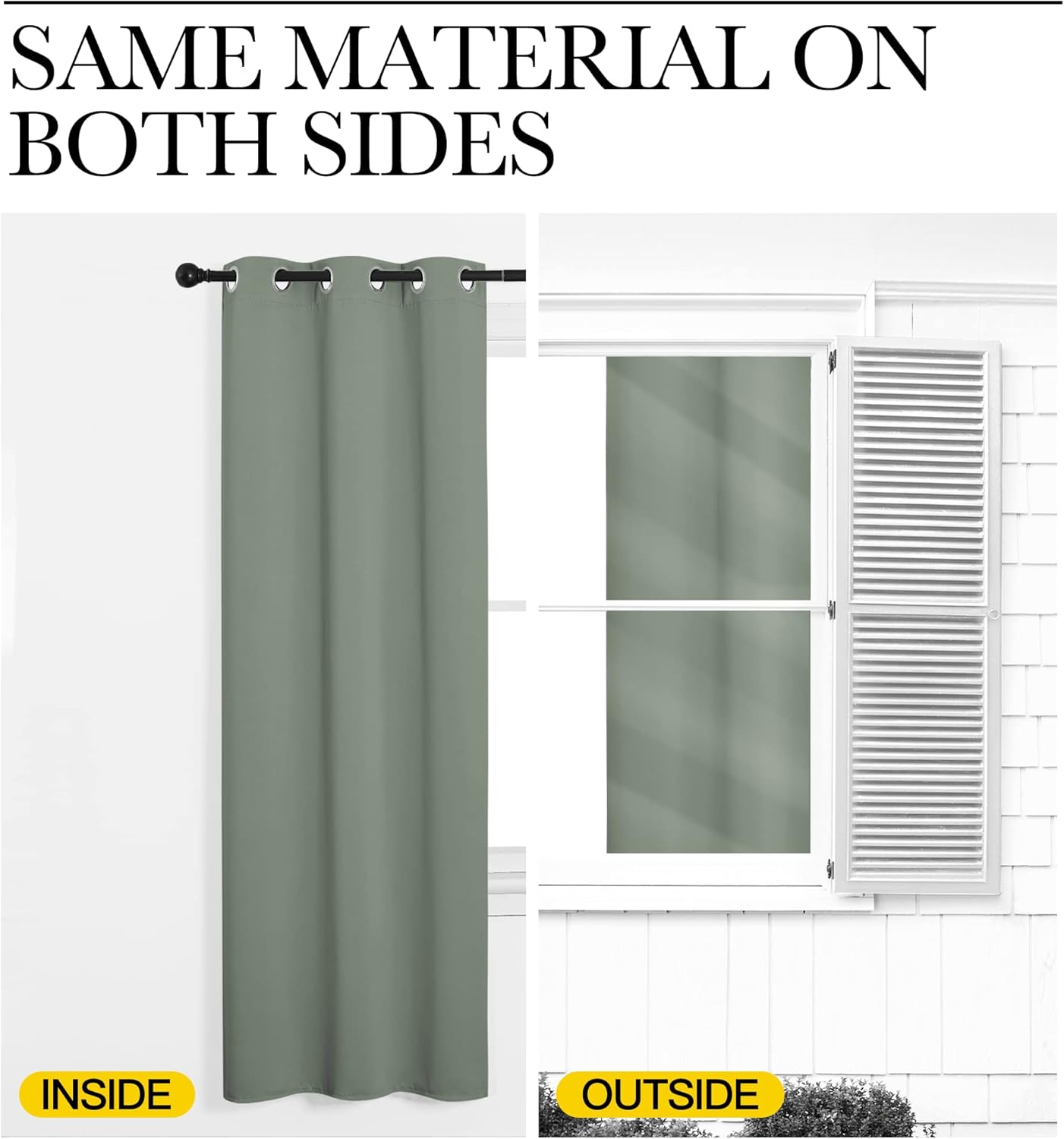 NICETOWN Halloween Pitch Black Solid Thermal Insulated Grommet Blackout Curtains/Drapes for Bedroom Window (2 Panels, 42 inches Wide by 63 inches Long, Black) - Colors B