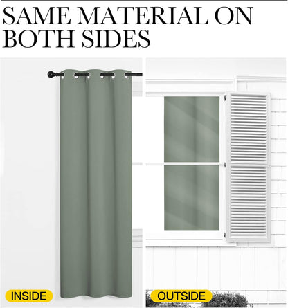 NICETOWN Halloween Pitch Black Solid Thermal Insulated Grommet Blackout Curtains/Drapes for Bedroom Window (2 Panels, 42 inches Wide by 63 inches Long, Black) - Colors B