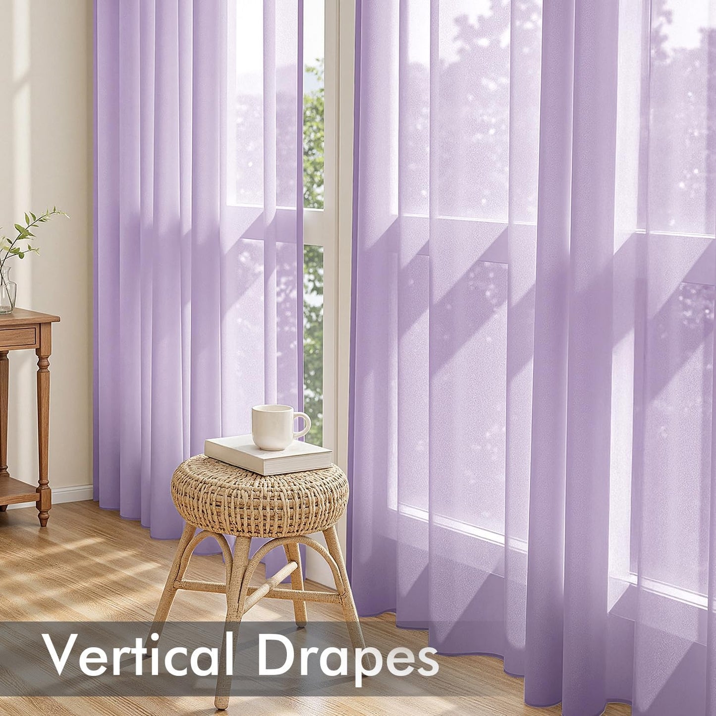 MIULEE White Sheer Curtains 84 Inches Long, 4 Panels Set, Light Filtering Rod Pocket Voile Drapes for Living Room and Bedroom, Airy Soft Fabric Window Treatments, 42 x 84 Inches