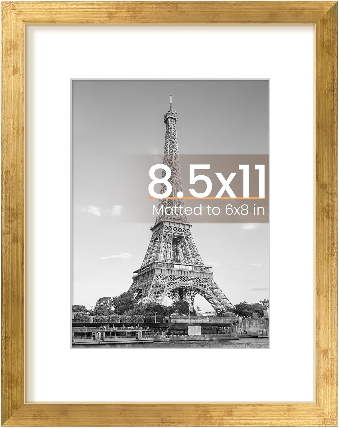 upsimples 8x10 Picture Frame, Display Pictures 5x7 with Mat or 8x10 Without Mat, Wall Hanging Photo Frame, Black, 1 Pack - Colors B