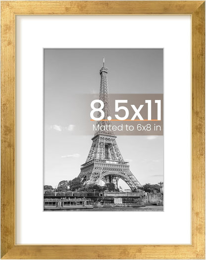 upsimples 8x10 Picture Frame, Display Pictures 5x7 with Mat or 8x10 Without Mat, Wall Hanging Photo Frame, Black, 1 Pack - Colors B