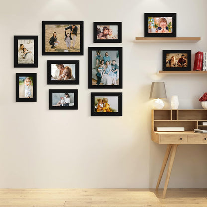 LUCKYLIFE Picture Frames Collage Wall Decor 10-Pack, Gallery Wall Frame Set with 8x10 5x7 4x6 Frames in 3 Different Finishes