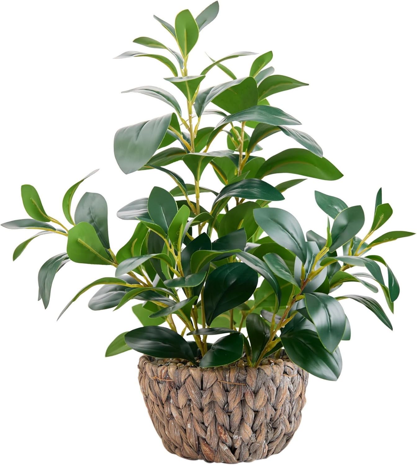 AlphaAcc Artificial Plants Decor Greenery Fake Succulents Indoor Potted Fake Plant with Rustic Black Clay Planter for Home Decor Farmhouse Room Bathroom Bedroom Kitchen Office Table Decor