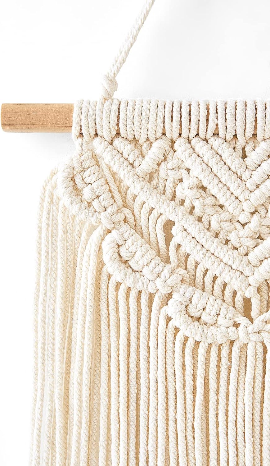 Mkono 2 Pcs Macrame Wall Hanging Boho Wall Art Decor Woven Chic Bohemian Room Decor for Bedroom Nursery Living Room Dorm Apartment, Small Size 13" L x 10" W and 16" L x 10" W