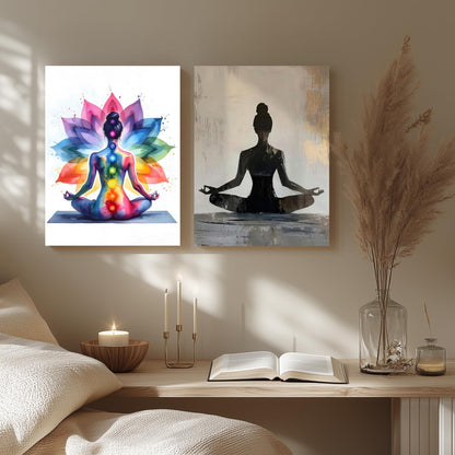GELDSTEI Calm Zen Botanical Canvas Wall Art, White Lotus Blooming on Stones in Water Aesthetic Pictures, Yoga Spa Meditation Room Decor, Modern Spiritual Poster Prints for Zen Office Framed Set of 3, Each 12x16 Inch