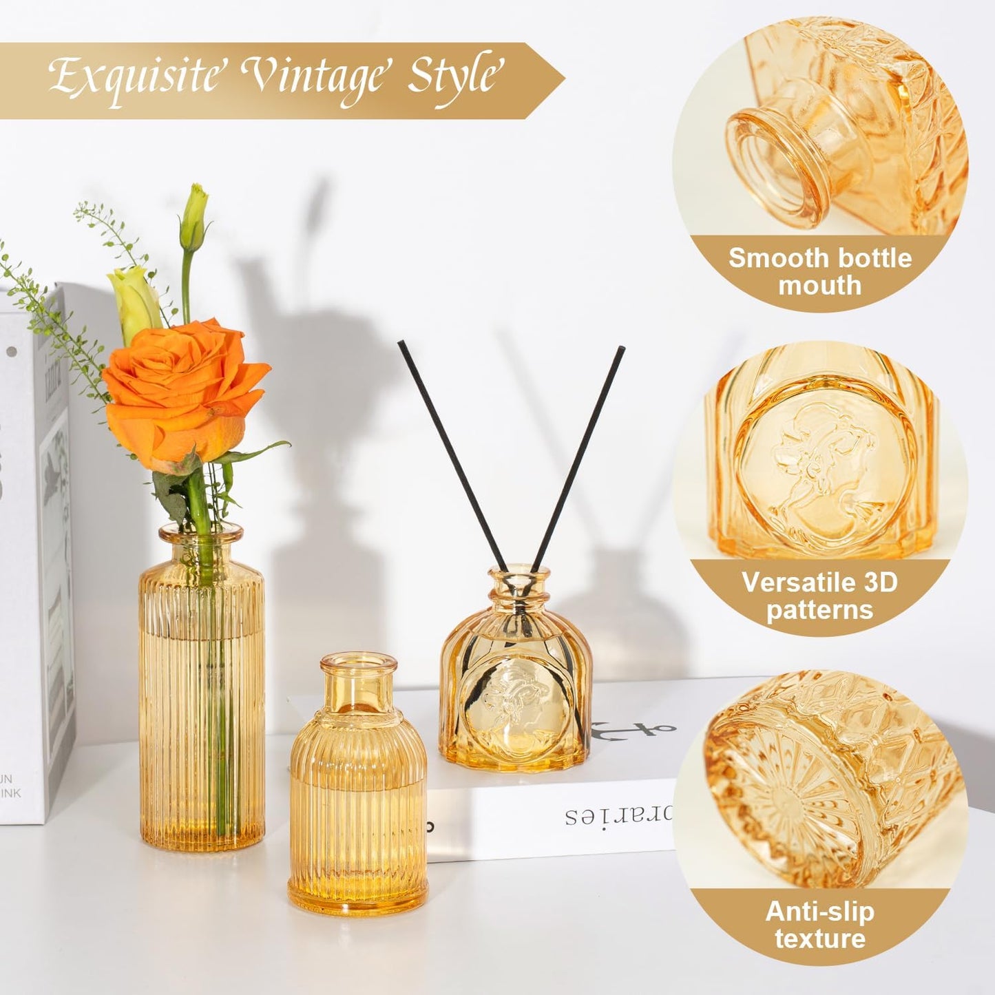 Clear Glass Bud Vase Set of 12 Pcs,Small Bud Vases in Bulk,Glass Crystal Flower Vases Table Centerpieces for Party Event Wedding Decor Baby Shower Decorations (Clear, 12 Pcs)