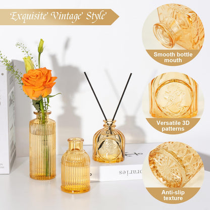 Clear Glass Bud Vase Set of 12 Pcs,Small Bud Vases in Bulk,Glass Crystal Flower Vases Table Centerpieces for Party Event Wedding Decor Baby Shower Decorations (Clear, 12 Pcs)