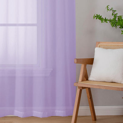 OWENIE Sheer Curtains 84 inches Long 2 Panels Set for Living Room/Bedroom, Rod Pocket Voile Sheer Panel Drapes, White, 2pcs, Each 42" W x 84" L - Colors A
