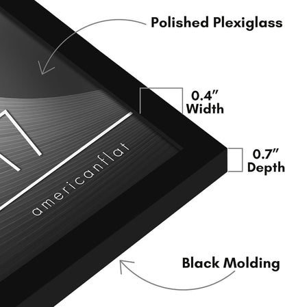 Americanflat 24x36 Poster Frame with Polished Plexiglass - Streamline Collection - Thin Border Picture Frame for Wall Display - Hanging Hardware Included - Black - Colors A