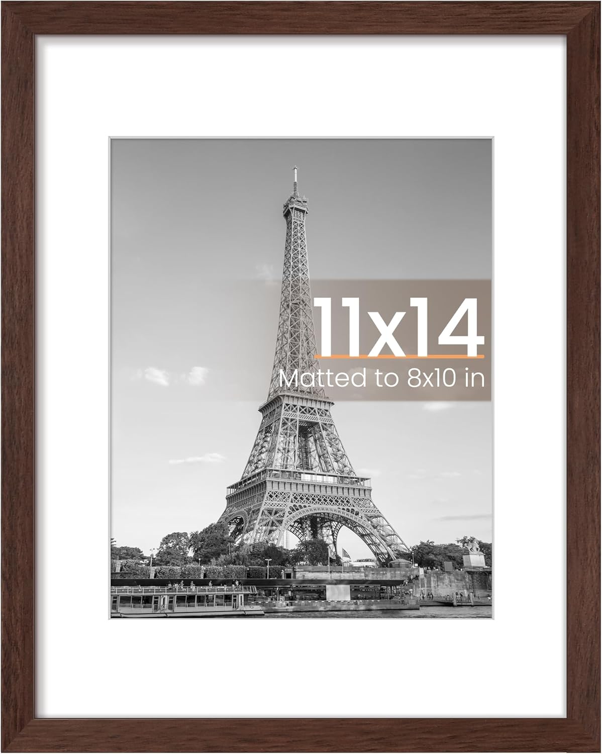 upsimples 8x10 Picture Frame, Display Pictures 5x7 with Mat or 8x10 Without Mat, Wall Hanging Photo Frame, Black, 1 Pack - Colors A