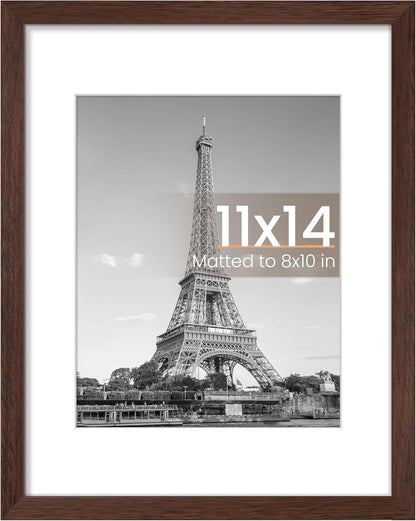 upsimples 8x10 Picture Frame, Display Pictures 5x7 with Mat or 8x10 Without Mat, Wall Hanging Photo Frame, Black, 1 Pack - Colors A