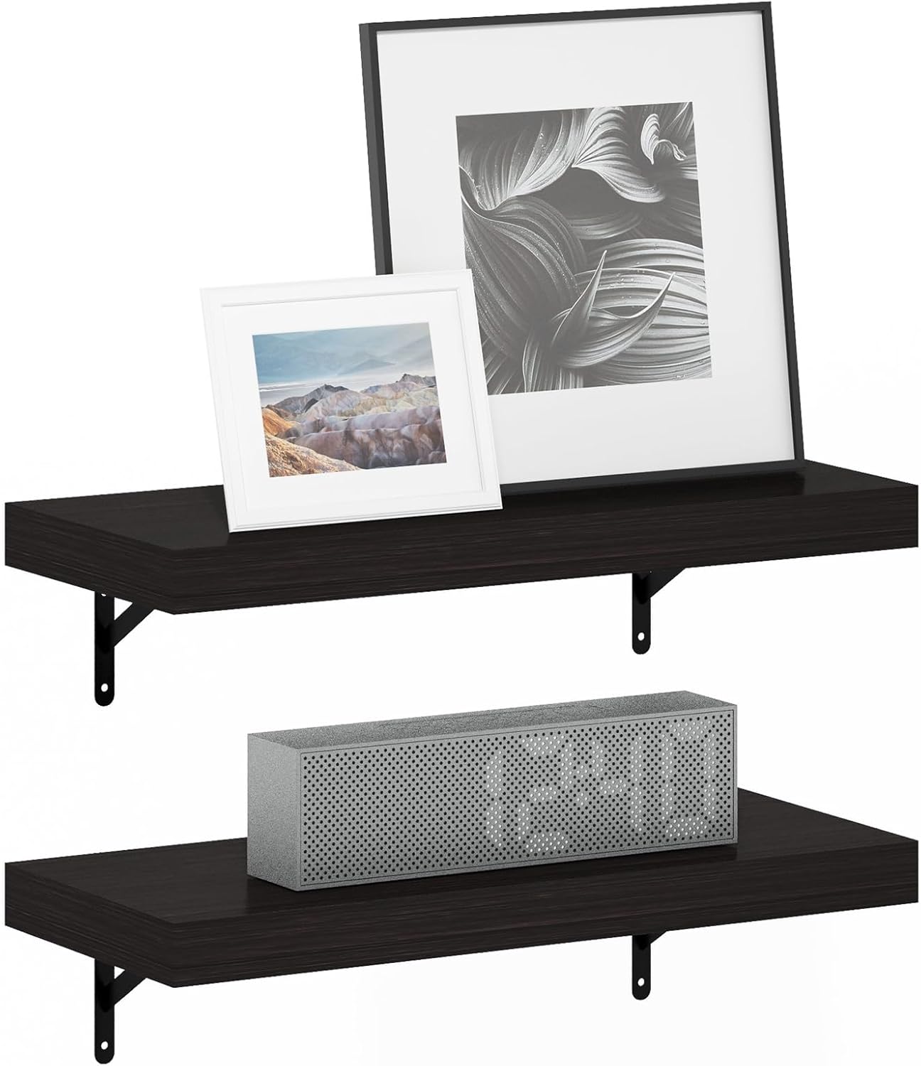Furinno Rossi 5-Tier Wall Mount Floating Radial Corner Shelf, White