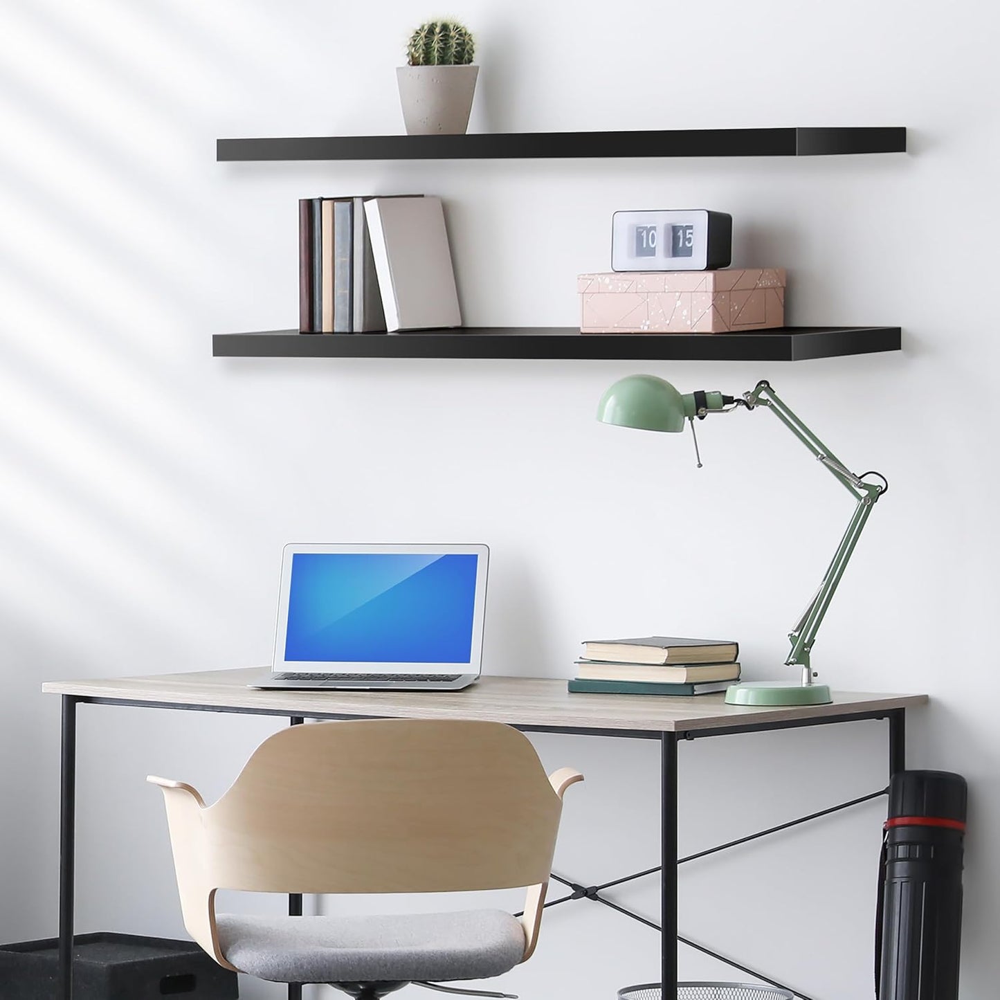 Sorbus Floating Shelves for Wall - 48 Inch Long Bathroom Shelves, Wall Decor for Bedroom, Kitchen, Living Room & Book Storage - Mounted Floating Shelf with Invisible Brackets (Maple Wood, 2 Pack)