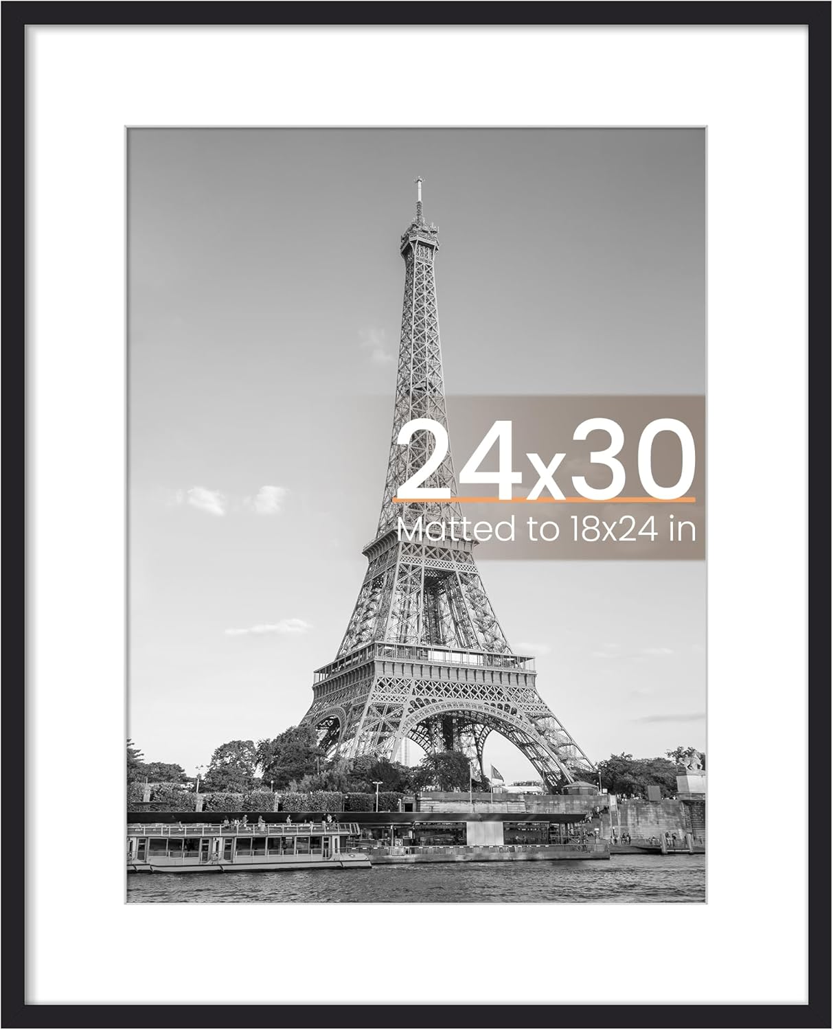 upsimples 8x10 Picture Frame, Display Pictures 5x7 with Mat or 8x10 Without Mat, Wall Hanging Photo Frame, Black, 1 Pack - Colors B
