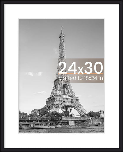 upsimples 8x10 Picture Frame, Display Pictures 5x7 with Mat or 8x10 Without Mat, Wall Hanging Photo Frame, Black, 1 Pack - Colors B