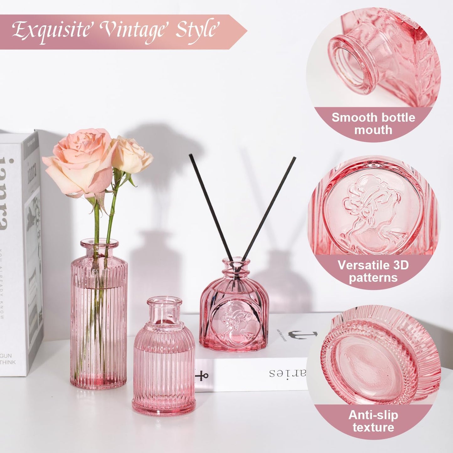 Clear Glass Bud Vase Set of 12 Pcs,Small Bud Vases in Bulk,Glass Crystal Flower Vases Table Centerpieces for Party Event Wedding Decor Baby Shower Decorations (Clear, 12 Pcs)