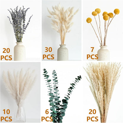 Dried Pampas Grass Bouquet – Boho Pampas Grass Decor for Home, Vase Fillers & Wedding — Natural Dried Flowers, Tall Pampas Grass for Floor Vase, Coastal, Scandinavian & Boho Room Decor (No Vase)