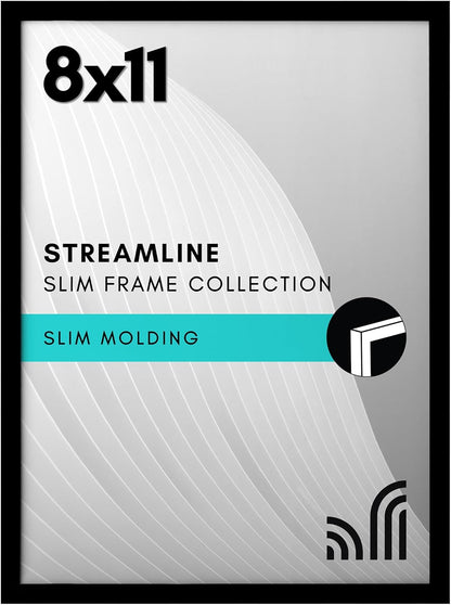 Americanflat 24x36 Poster Frame with Polished Plexiglass - Streamline Collection - Thin Border Picture Frame for Wall Display - Hanging Hardware Included - Black - Colors C
