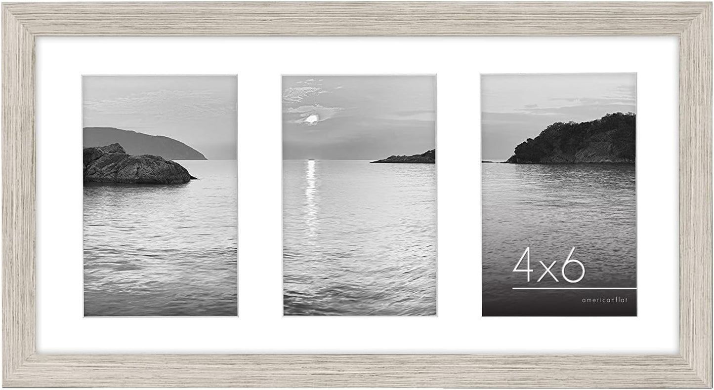 Americanflat 4x6 Collage Picture Frame with Shatter-Resistant Glass - Fits Five 4x6 Photos or Use as One 11x14 Picture Frame - Signature Collection - Collage Frames for Wall Display - Black