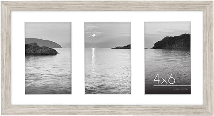 Americanflat 4x6 Collage Picture Frame with Shatter-Resistant Glass - Fits Five 4x6 Photos or Use as One 11x14 Picture Frame - Signature Collection - Collage Frames for Wall Display - Black