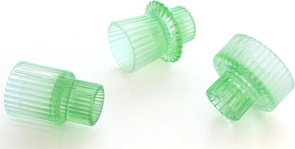 Vixdonos Taper Glass Candlestick Holders Tealight Candle Holders for Table Centerpieces, Wedding Decor and Dinner Party (6 Pcs, Green)