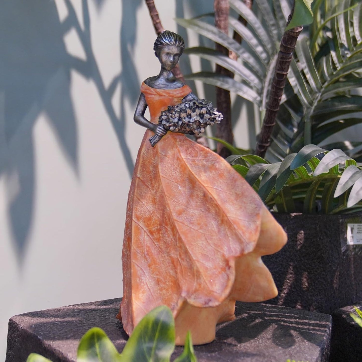 Guichifun Fairy Statue Collection Home Decoration - Leaf Angel Girls Resin Modern Table Decor for Living Room Office Sculpture Decor for Women Indoor Rustic Figurines Gift 5 x 3 x 7.5 Inch