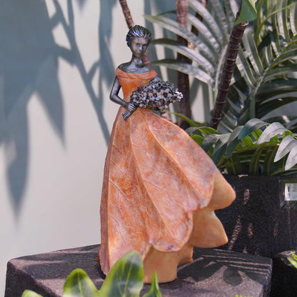 Guichifun Fairy Statue Collection Home Decoration - Leaf Angel Girls Resin Modern Table Decor for Living Room Office Sculpture Decor for Women Indoor Rustic Figurines Gift 5 x 3 x 7.5 Inch