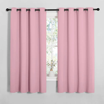 NICETOWN Halloween Pitch Black Solid Thermal Insulated Grommet Blackout Curtains/Drapes for Bedroom Window (2 Panels, 42 inches Wide by 63 inches Long, Black) - Colors A