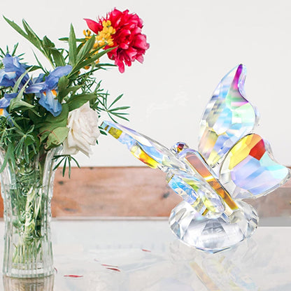 H&D HYALINE & DORA Crystal Cut Butterfly Animal Ornament Decoration for Office Table Home Bedroom