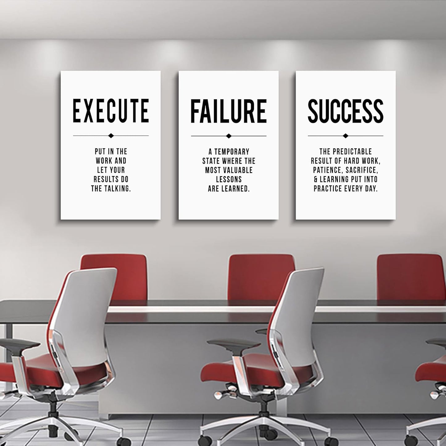 Inspirational Canvas Painting Wall Art -EPHANY ART,Mindset Quotes Prints, Success Framed Entrepreneur Poster Positive Quotes Wall Poster for Home Office Workplace (M-3pcs,12x16inchx3pcs)