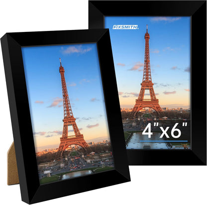 FIXSMITH 10 Pack Picture Frames Collage Wall Decor for Mounting or Tabletop Display, Gallery Wall Frame Set with Two 8x10 Black Frames, Four 5x7 Frames and Four 4x6 Frames, Multi-Pack Photo Frame Set