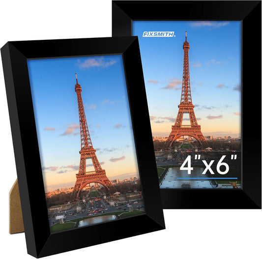 FIXSMITH 10 Pack Picture Frames Collage Wall Decor for Mounting or Tabletop Display, Gallery Wall Frame Set with Two 8x10 Black Frames, Four 5x7 Frames and Four 4x6 Frames, Multi-Pack Photo Frame Set