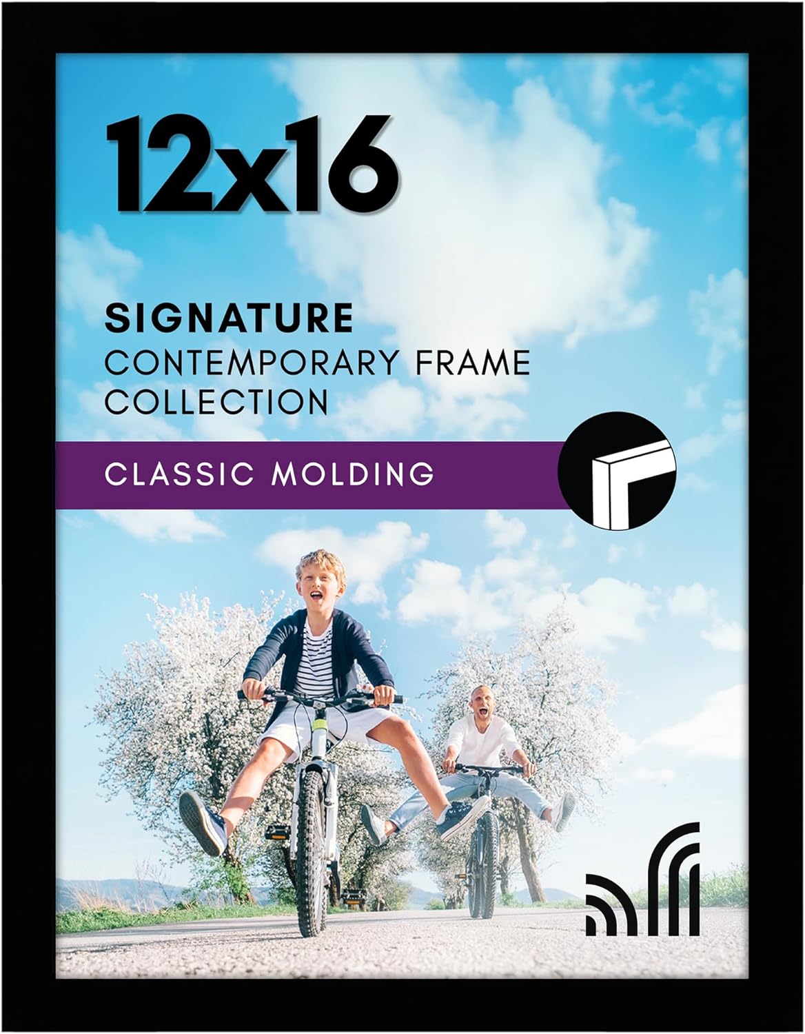 Americanflat 12x18 Poster Frame with Shatter-Resistant Glass - Signature Collection - Gallery-Style Frames Made of Engineered Wood - Photo Frame for Wall Display - Black - Colors C