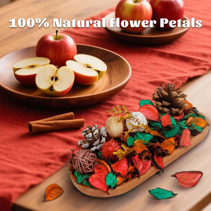 STRN Potpourri Bowl Filler with Essential Oil – Cinnamon & Apple Scented Dried Flower Bags, Bowl Vase Filler, Decorative Potpourri for Vase or Bathroom – Long-Lasting Fresh Aroma Gift for Home Decor