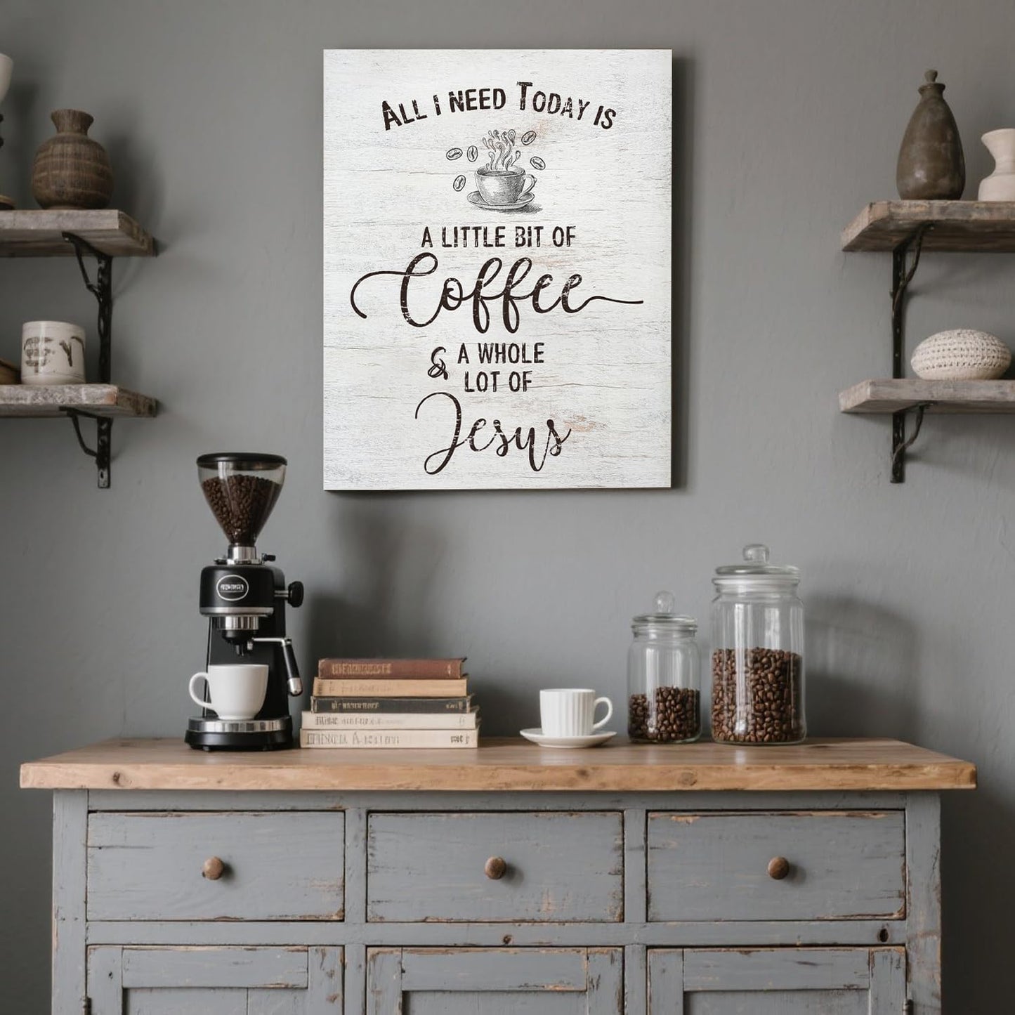 Quotes Wall Decor Enjoy the Little Things Sign Family Wall Signs Canvas Prints Rustic Wooden Wall Art Wood Pictures for Living Room Bedroom Office Home Decor, 6 X 17 Inch Framed