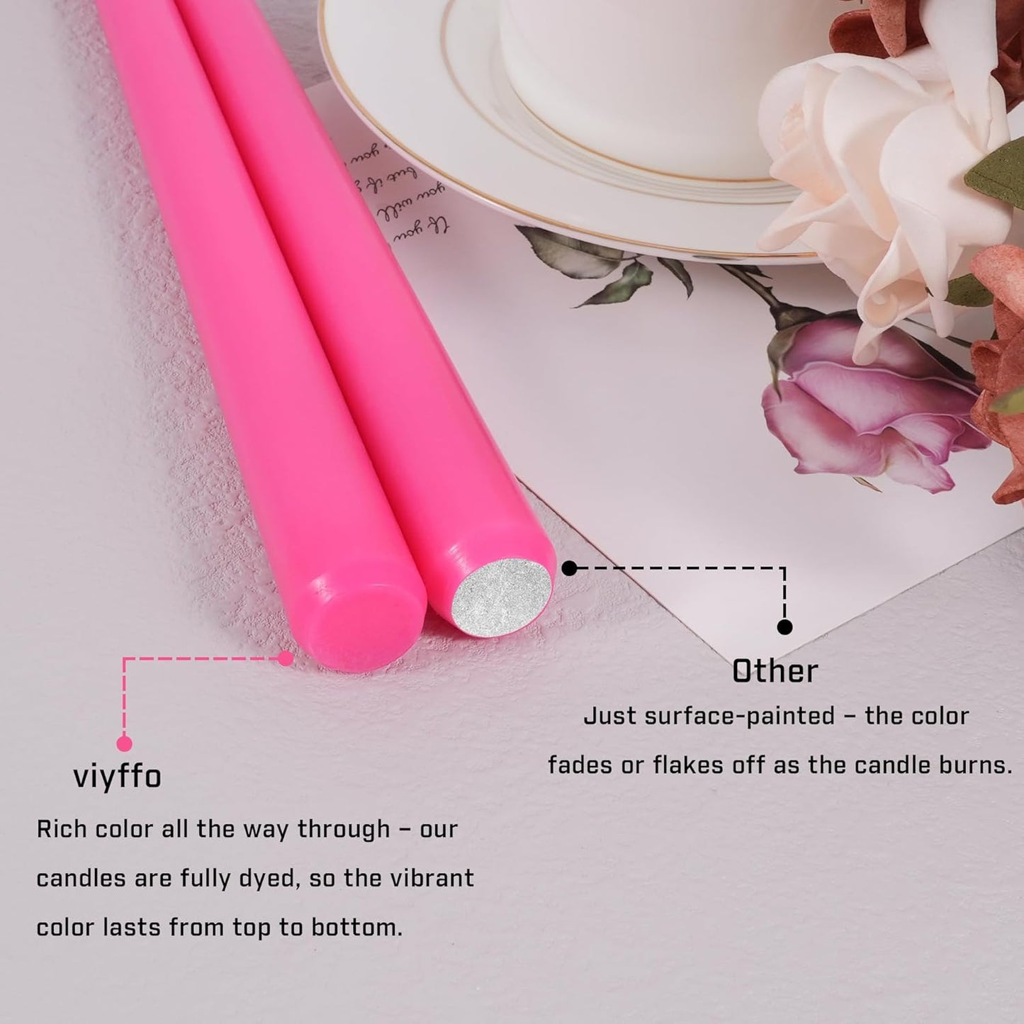 Viyffo Taper Candles, 10 Inch, 4 Pack, Olive Glow – Unscented, Dripless & Smokeless Design, Up to 8 Hour Burn – Long Tall Taper Candlesticks for Wedding, Dinner & Home Decor