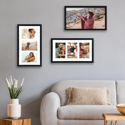 Fixwal Collage Picture Frame with Clear Plexiglass, Displays 5pcs 4x6 Photos or Use as One Frame for Gallery Wall Decor, Signature Collection, Black