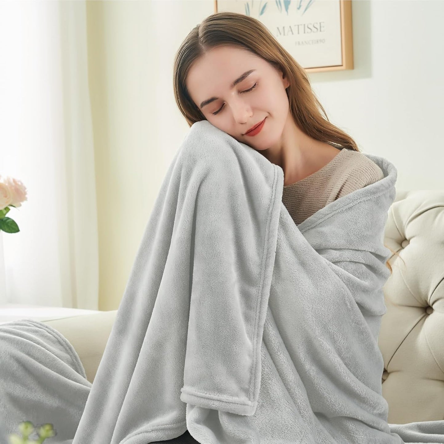 BEDELITE Fleece Blanket Black Throw Blankets for Couch & Bed, Luxury Plush Cozy Fuzzy Blanket 50x60 inches, Super Soft Warm Lightweight Throw Blanket for Travel Camping - Colors A