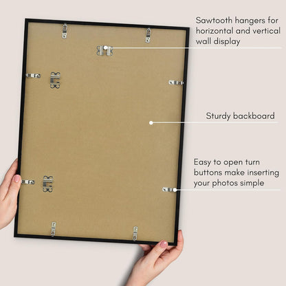 Americanflat 24x36 Poster Frame with Polished Plexiglass - Streamline Collection - Thin Border Picture Frame for Wall Display - Hanging Hardware Included - Black - Colors A