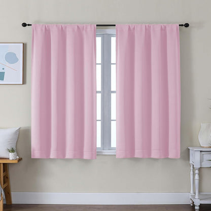 Simplebrand Ava Sage Green Blackout Curtains for Bedroom 63 Inch Length 2 Panels Set, Solid Thermal Insulated Energy Saving Rod Pocket Window Treatment Curtains Blackout Drapes, W40 x L63 Inch, Sage - Colors C