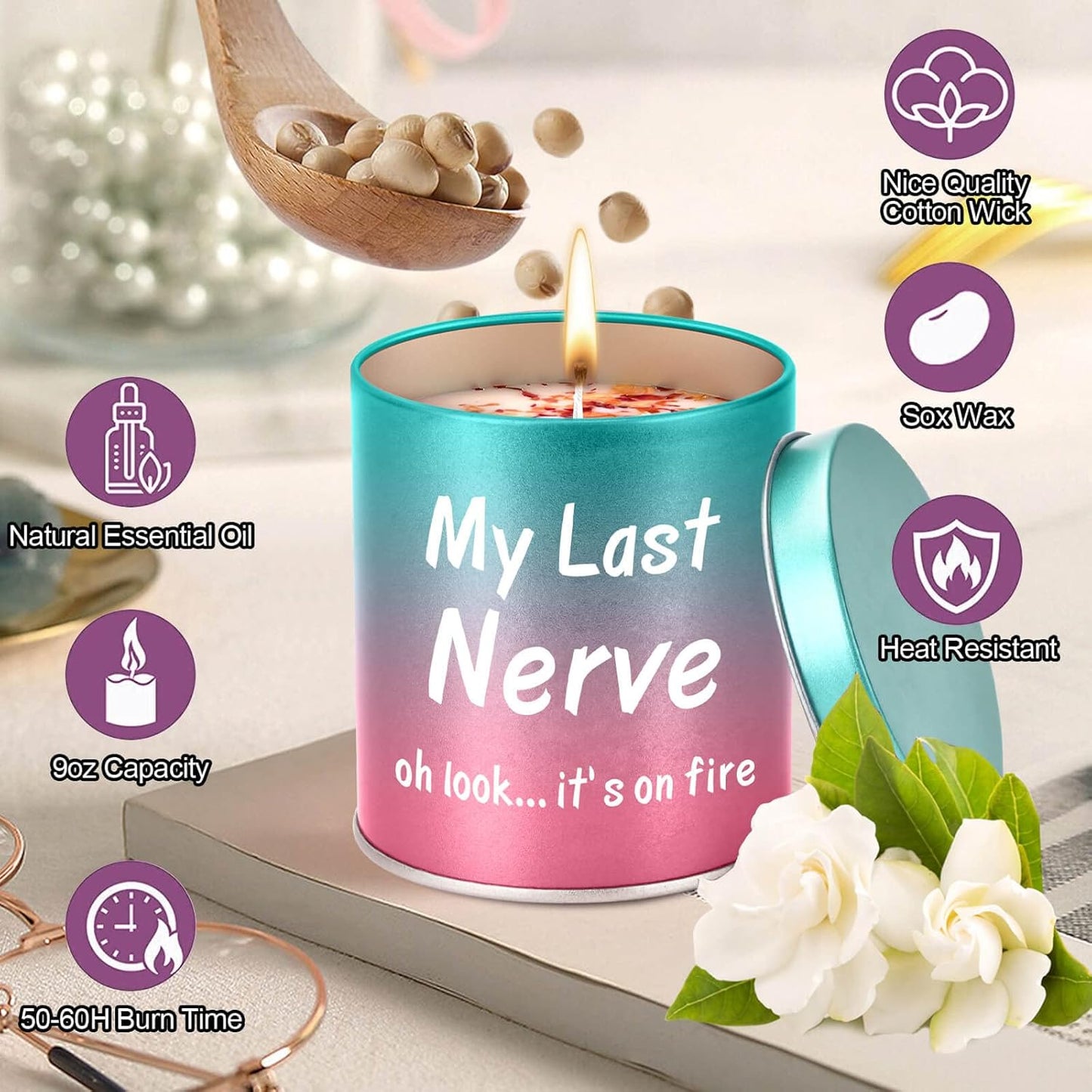 Gifts for Mom Birthday from Daughter Son, Christmas Stocking Stuffers Gifts for Mom Present Mothers Day Great ldeas Funny Unique New Mother Thanksgiving Adoptive 9oz Scented Candle