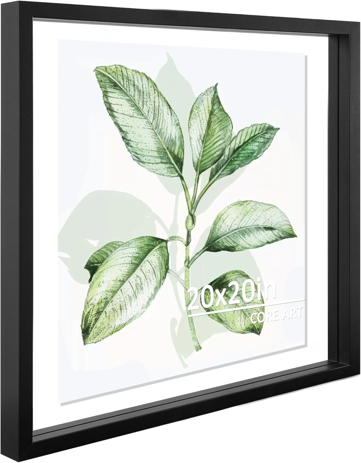 CORE ART 8x10 Floating Picture Frame,Double Plexglass Floating Frame for 5x7,4x6 Pictures,Wall or Tabletop Display,Black