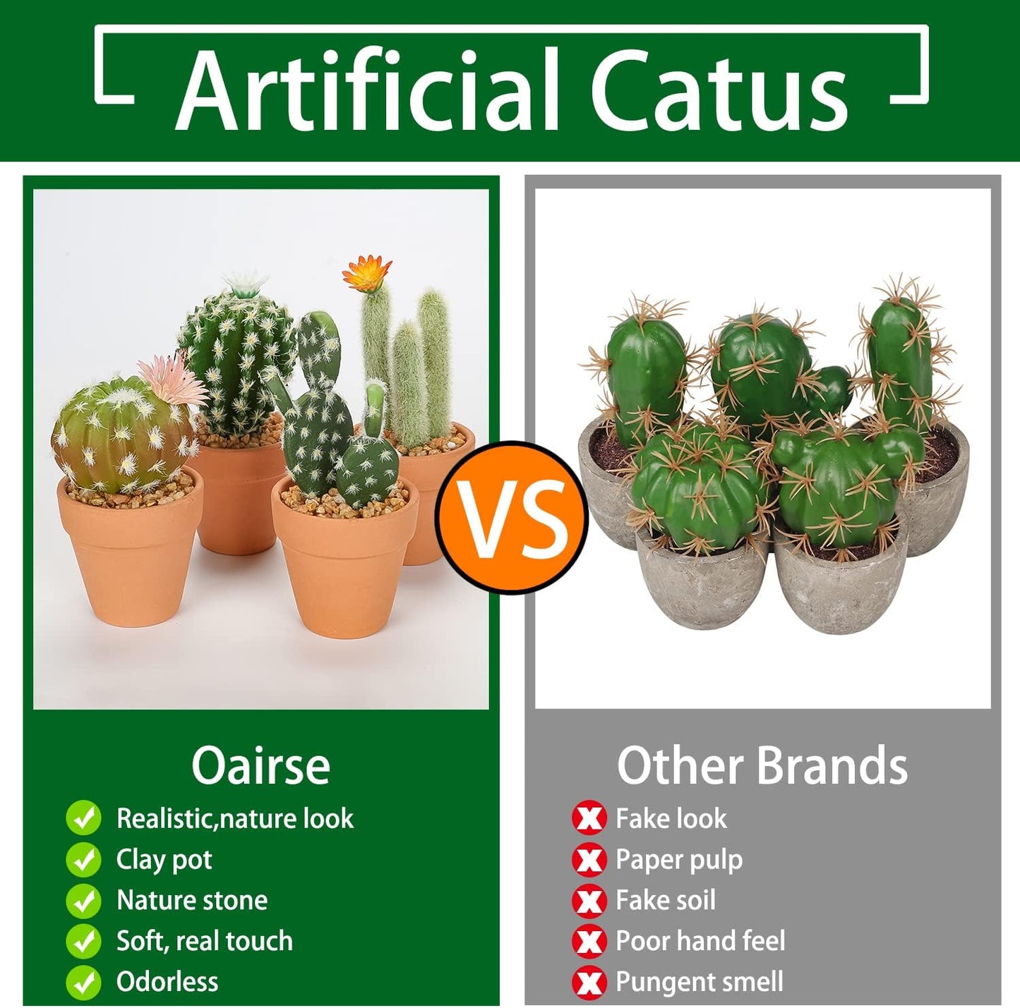 Oairse Mini Artificial Cactus Plants in Terracotta Pots 4 Pcs Potted Faux Succulents in Pots Fake Potted Plants Cactus Decor Small Artificial Plants for Home Decor Indoor Office Desk Tabletop Shelf